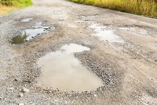 Carretera llena de baches —  Fotos de Stock