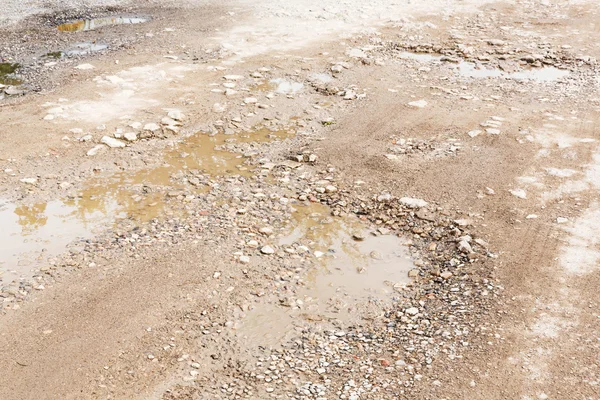 Carretera llena de baches —  Fotos de Stock