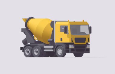 Vektör izole edilmiş kepçe yükleyici & kazıcı. İllüzyon. Koleksiyon