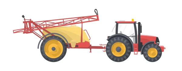 Juego Tractores Vector Plano Illustarion Máquina Agrícola Con Pulverizador Colección — Archivo Imágenes Vectoriales