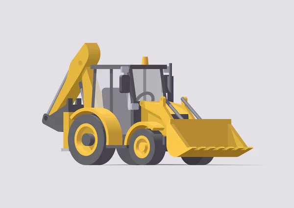 矢量隔离反铲装载机和挖掘机 — 图库矢量图片