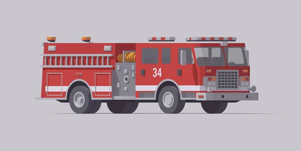 Vektor Rotes Feuerwehrauto Typ Rettungslöschfahrzeug Isolierte Illustration Sammlung — Stockvektor