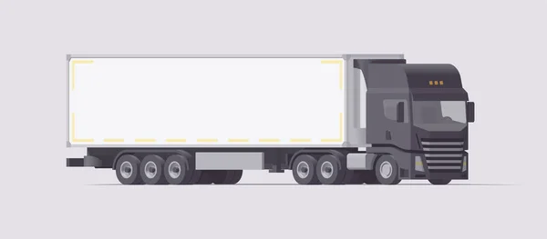 Semi Camion Transportant Une Remorque Frigorifique Tracteur Européen Isolé Illustration — Image vectorielle