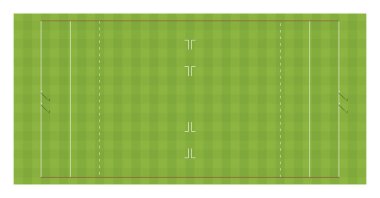 Golleri olan bir polo sahası. Üst görünüm