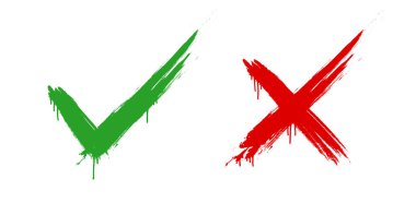 Çapraz işaretleri kontrol et. Yeşil işaret & kırmızı X sembolü. Collection