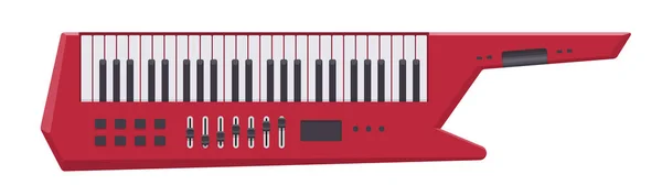 Keytar Alat Musik Yang Realistis Pada Latar Belakang Putih Vektor - Stok Vektor