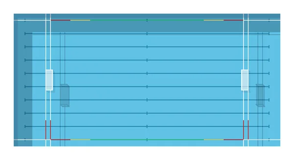 Kolam Air Polo Dengan Tujuan Tampilan Atas - Stok Vektor