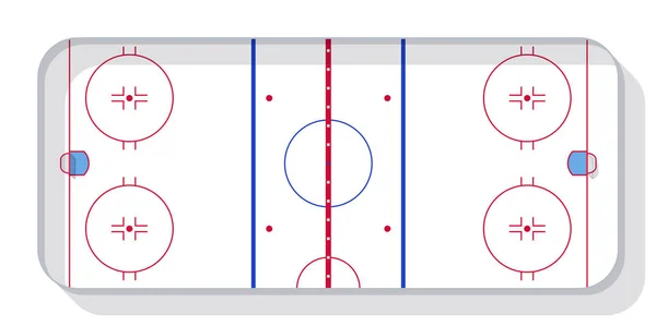 Хоккейное Поле Голами Вид Сверху — стоковый вектор