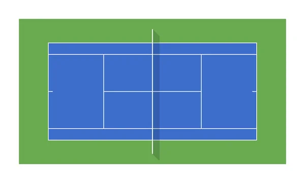 Ağı olan tenis kortu. Üst görünüm