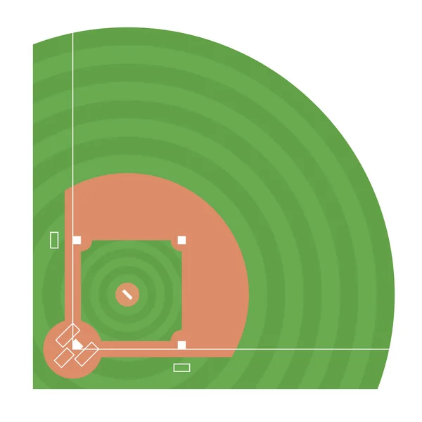 Teren Baseball Privire Sus — Vector de stoc