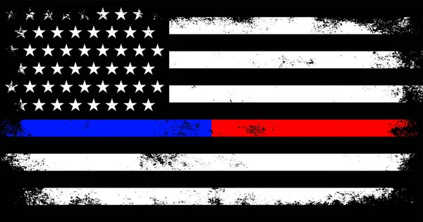 Bandeira Apoio Policial Americana Vintage Gráficos De Vetores