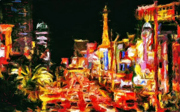 Las Vegas Renkli soyut dijital sanat eserleri