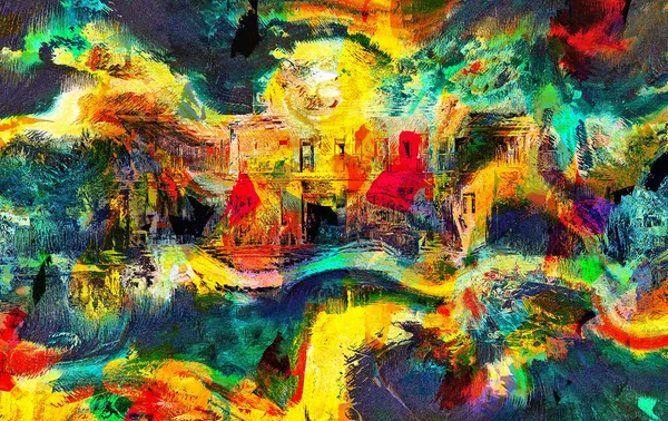 Renkli soyut dijital sanat eserleri