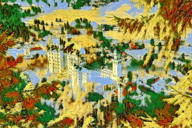 Castle Renkli dijital sanat eserleri