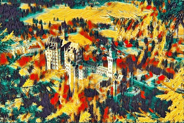 Castle Renkli dijital sanat eserleri