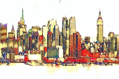 New York Renkli dijital sanat eserleri