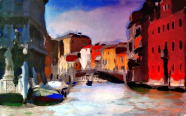 Venedik Renkli dijital sanat eserleri