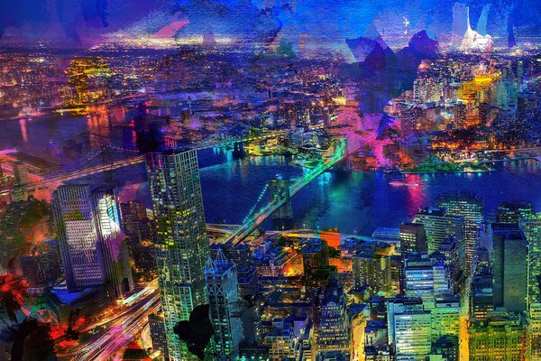 Цветное цифровое искусство Лондона