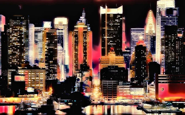 New York Renkli dijital sanat eserleri