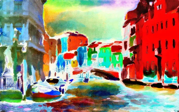 Venice Colored Digital Artwork — Stock Photo, Image