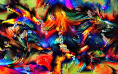 Renkli soyut dijital sanat eserleri