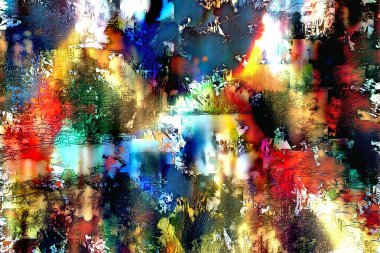 Renkli soyut dijital sanat eserleri