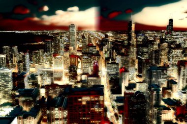 Chicago - Renkli dijital sanat eserleri