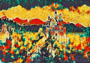 Castle - Renkli dijital sanat eserleri