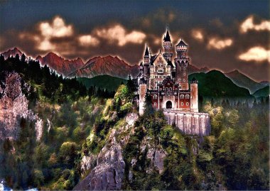 Castle - Renkli dijital sanat eserleri