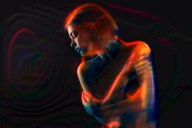 Kız - renkli dijital sanat eseri