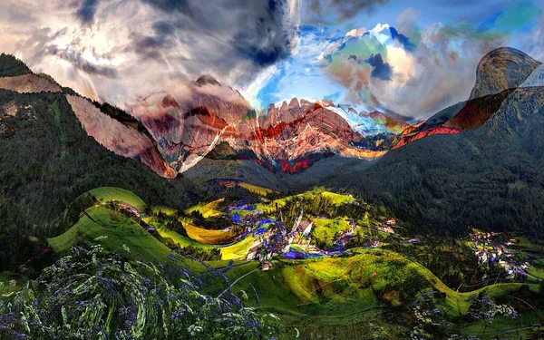 Soyut dağ manzarası Alpler Dolomitler