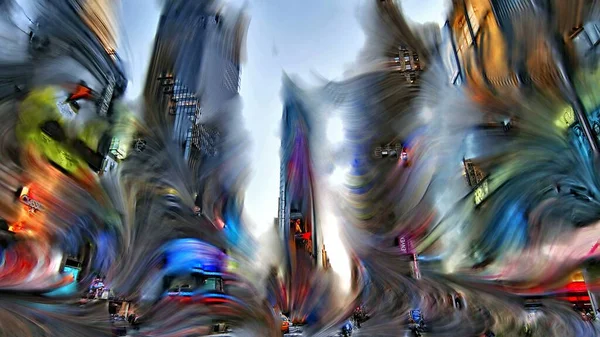  New York Dijital Soyut Renkli Boyama