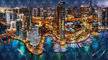 Dubai United Emirates digital Painting clipart