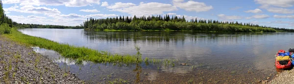 Panorama of the Northern river — Stock Photo, Image