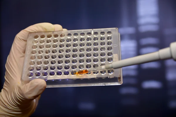 Pruebas de ADN en laboratorios genéticos . — Foto de Stock