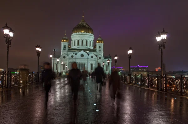 Храм Христа Спасителя ночью . — стоковое фото