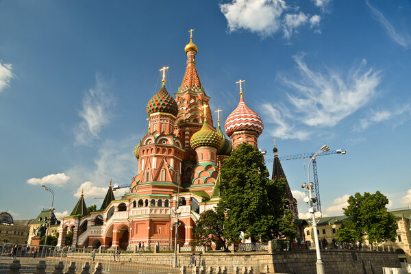 St. Basil's Cathedral. Intercession Church on red Square in Moscow - the world cultural heritage.