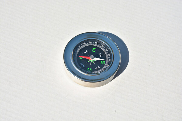 Magnetic compass  on a white background.