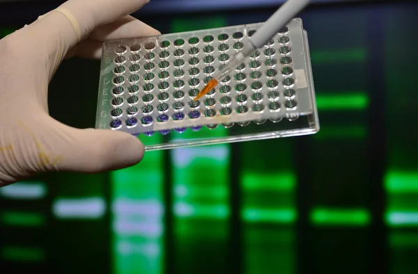 Ensaios de ADN em laboratórios genéticos . — Fotografia de Stock