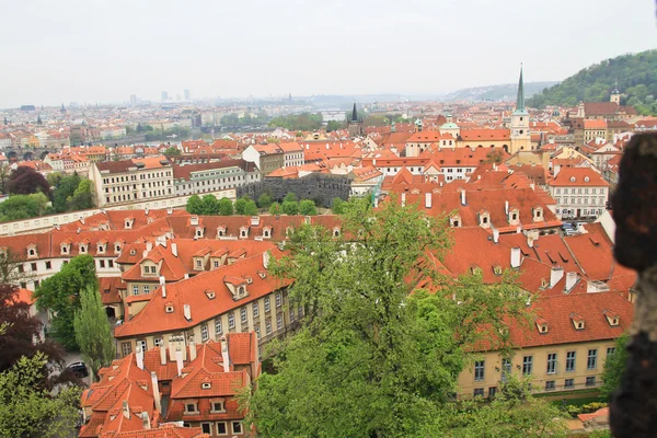 Red brick roofs of Prague. — Stock Photo, Image