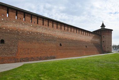Kremlin, Kolomna 'da. Moskova bölgesinin doğusundaki Kolomna kasabasındaki 16. yüzyıldan kalma bir kalenin kalıntıları..