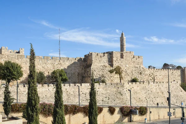 Toren Van David Beroemde Minaret Oude Stad Van Jeruzalem — Stockfoto