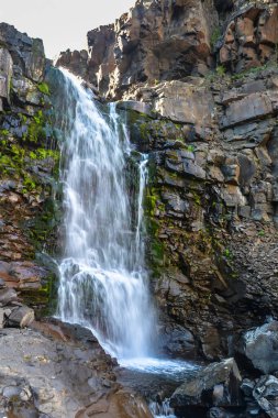 Putorana yaylası. Doğu Sibirya 'nın kuzeyinde ulaşılamayan bir bölgenin manzarası.