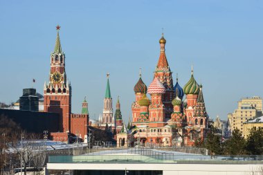 St. Basil Katedrali. Moskova 'daki Kızıl Meydan' daki ana tapınak..