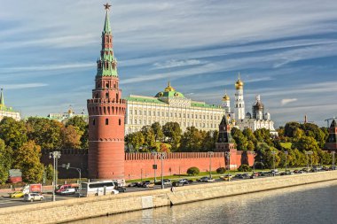 Moskova Kremlin ve toprak seti. Rus başkentinin merkezi..