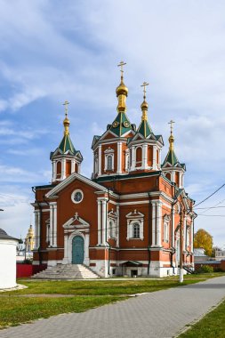Kolomna 'da sonbahar. Moskova bölgesinin doğusunda antik bir Rus şehrinin tarihi bir parçası..
