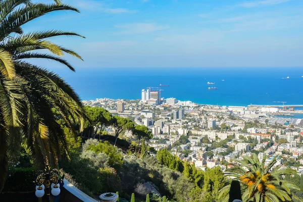 View City Haifa Carmel Hill Israeli City Port Mediterranean Sea — Stock Photo, Image