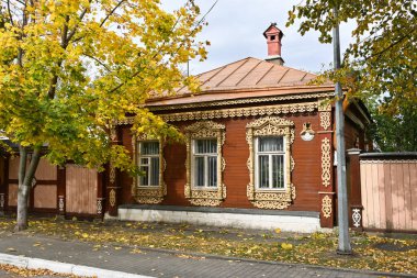 Kolomna 'da sonbahar. Moskova bölgesinin doğusunda antik bir Rus şehrinin tarihi bir parçası..