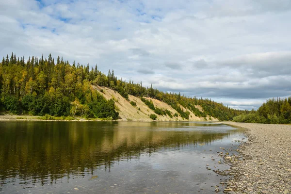 Río Taiga Paisaje Acuático Verano Los Bosques Del Norte — Foto de Stock