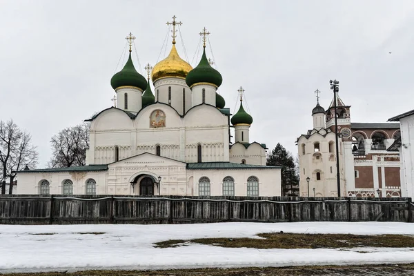 Православная Церковь Суздале Золотое Кольцо России Ранняя Весна — стоковое фото